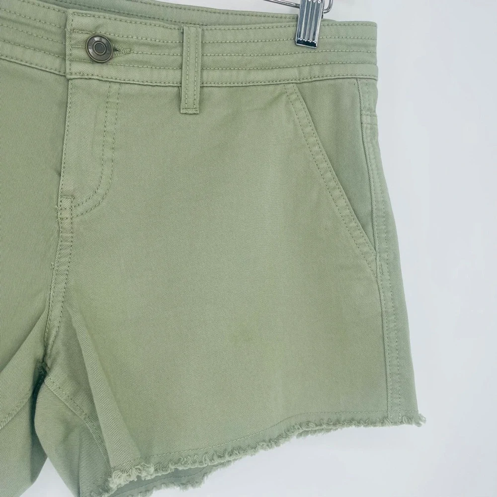 Prana Sancho Shorts Sage Green Olive Mid Rise Frayed Hiking Size‎ 2 Gorpcore